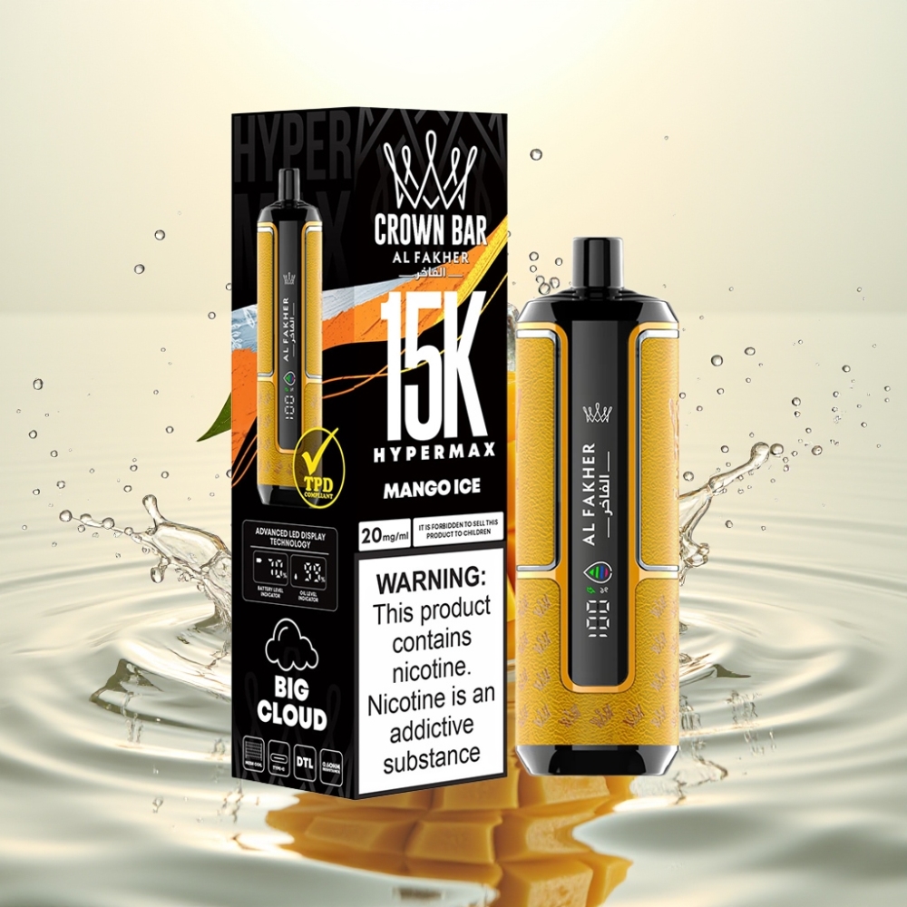 Al Fakher Crown Bar 15K Hypermax 22ml 600mAh DTL 6mg Μάνγκο Πάγος
