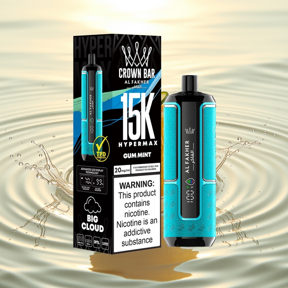 Al Fakher Crown Bar 15K Hypermax 22ml 600mAh Type-C DTL 6mg Κομμένα Μέντα