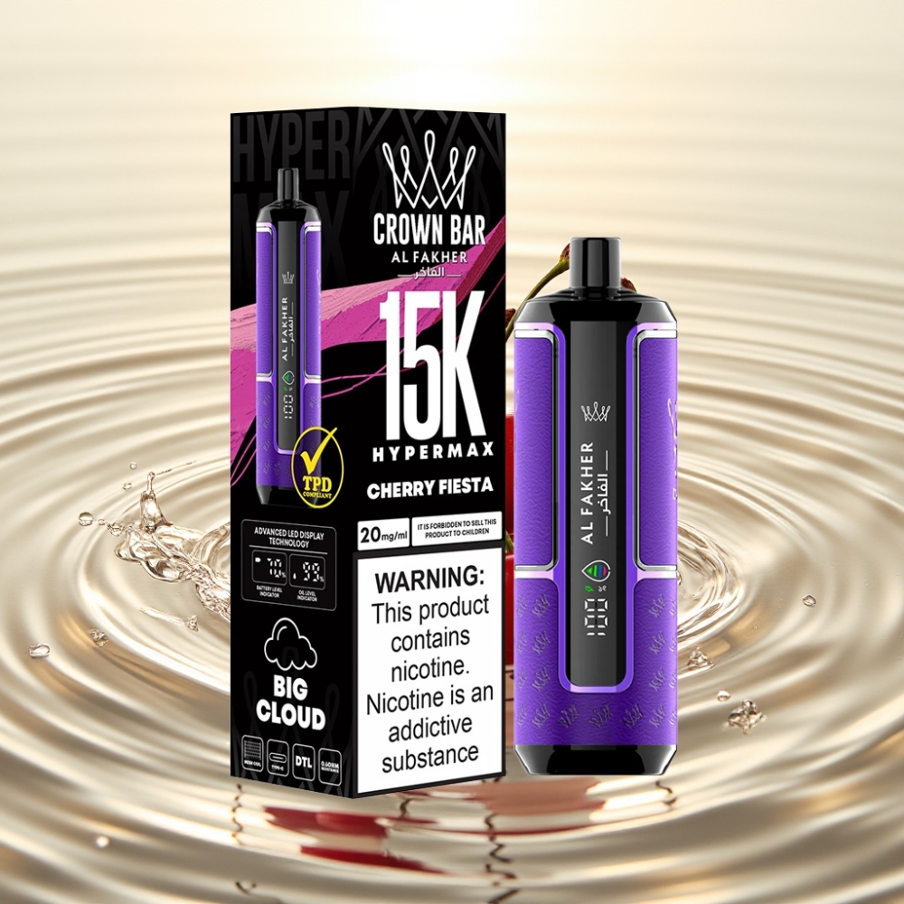 Al Fakher Crown Bar 15K Hypermax 22ml 600mAh Type-C DTL 6mg Κερασένια Γιορτή