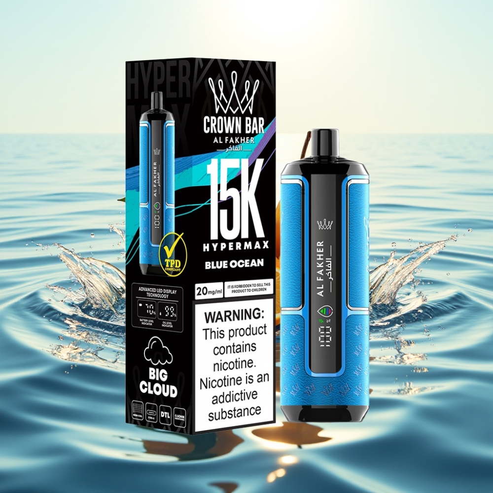Al Fakher Crown Bar 15K Hypermax 22ml 600mAh Type-C Γαλάζιος Ωκεανός