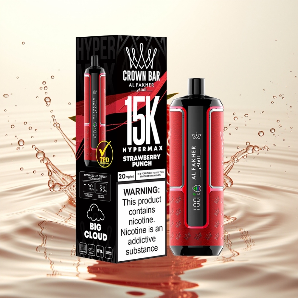 Al Fakher Crown Bar 15K Hypermax 22ml 600mAh Type-C Φράουλα Punch