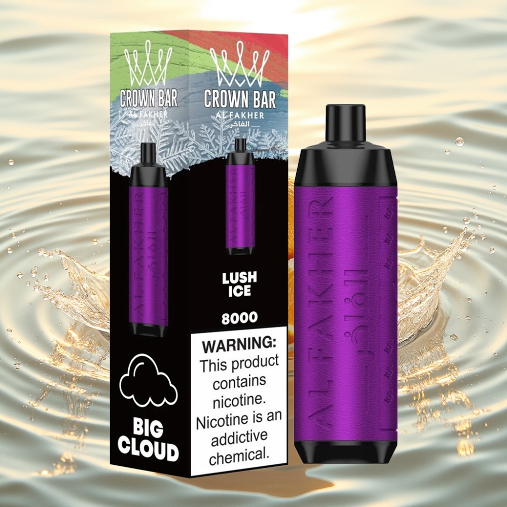 Al Fakher Crown Bar 8000 Crystal Disposable Vape 600mAh 18ml 5mg 0.6Ω Ice Lush (Παγωμένη Χαρά)