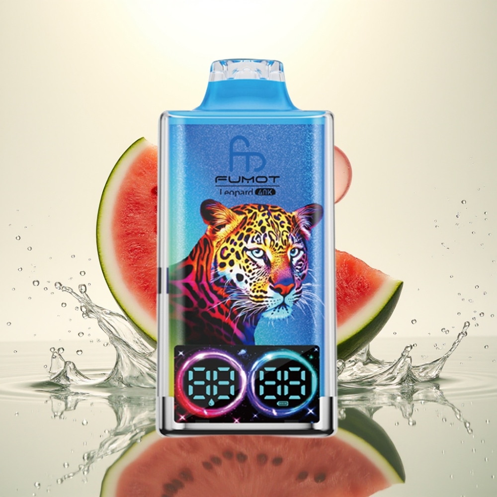 Fumot Leopard 40000 Puffs 5% Nicotine 700mAh Dual Mesh Type-C Digital Tube Καρπούζι Bubblegum