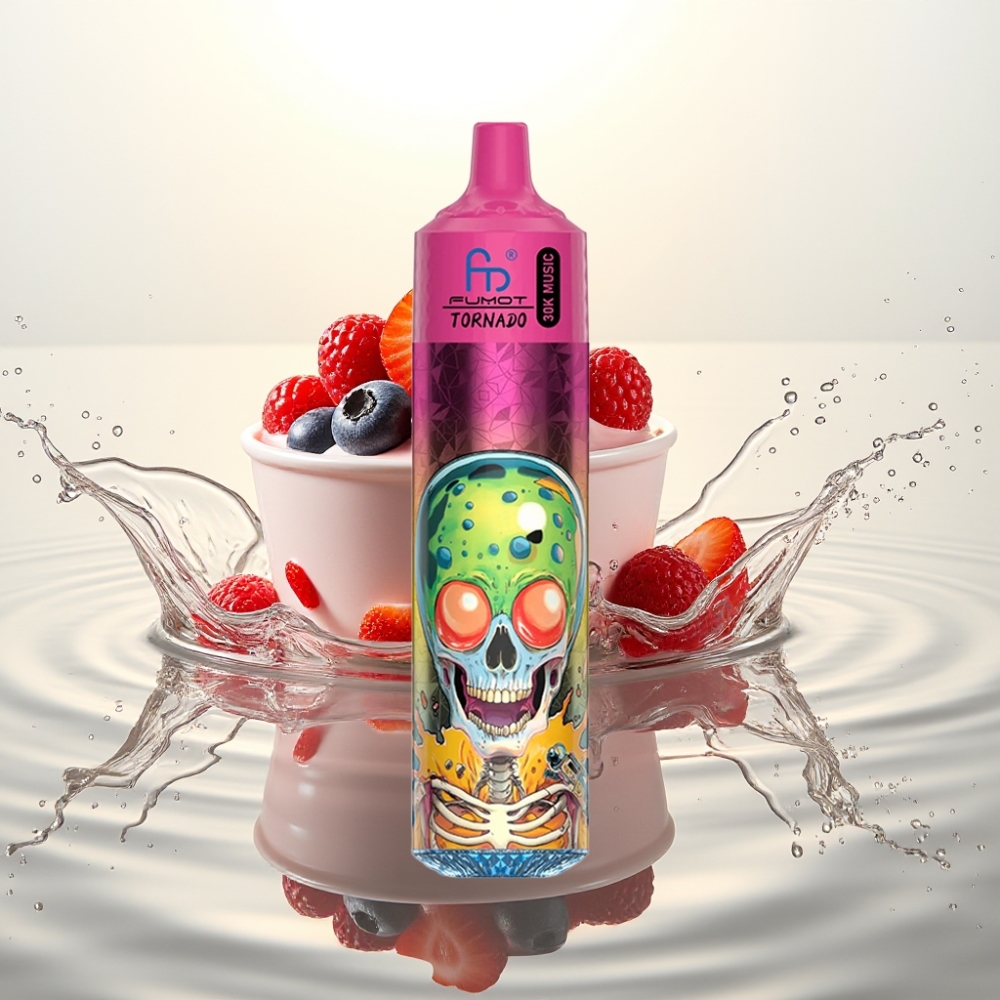 Fumot RandM Tornado 30000 Puffs 30mL 1.0Ω Μύτη LED Φράουλα Βατόμουρο Παγωτό
