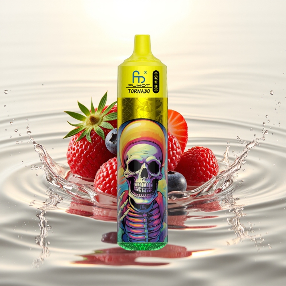 Fumot RandM Tornado 30000 Puffs 30mL 2% 5% 1.0 Ohm 600mAh LED Φράουλα Μύρτιλο Σμέουρα