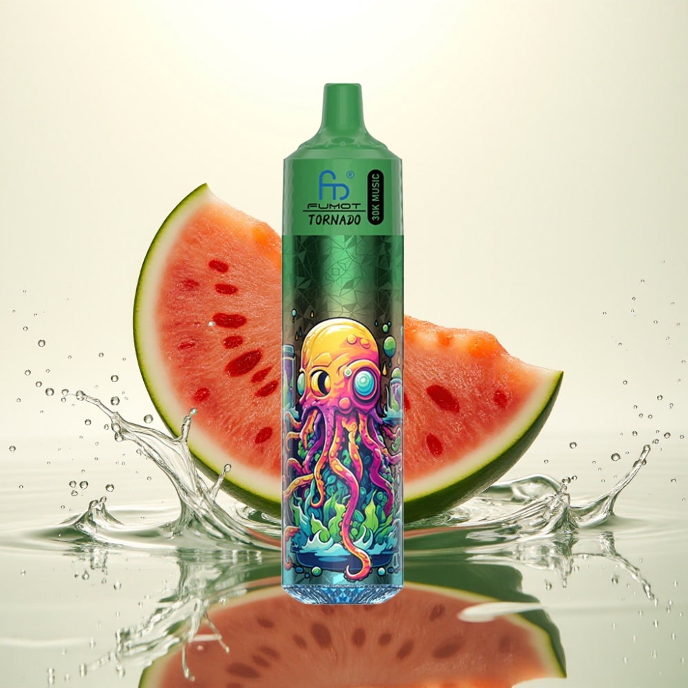 Fumot RandM Tornado 30000 Puffs 30mL 5% 1.0Ohm LED Kαρπούζι Πεπόνι