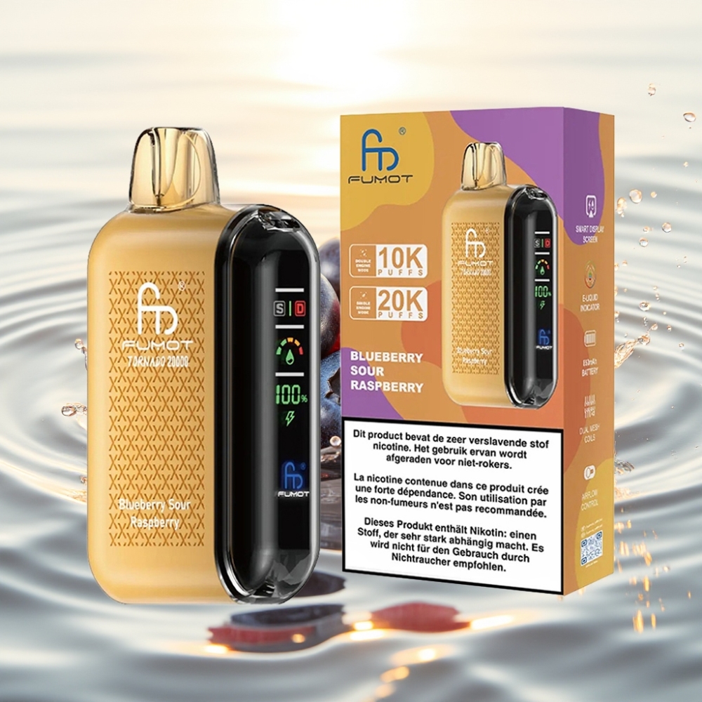 Fumot Tornado 20000 Puffs Διπλό Πλέγμα 20ml 850mAh Μύρτιλο Ξινή Σμέουρα