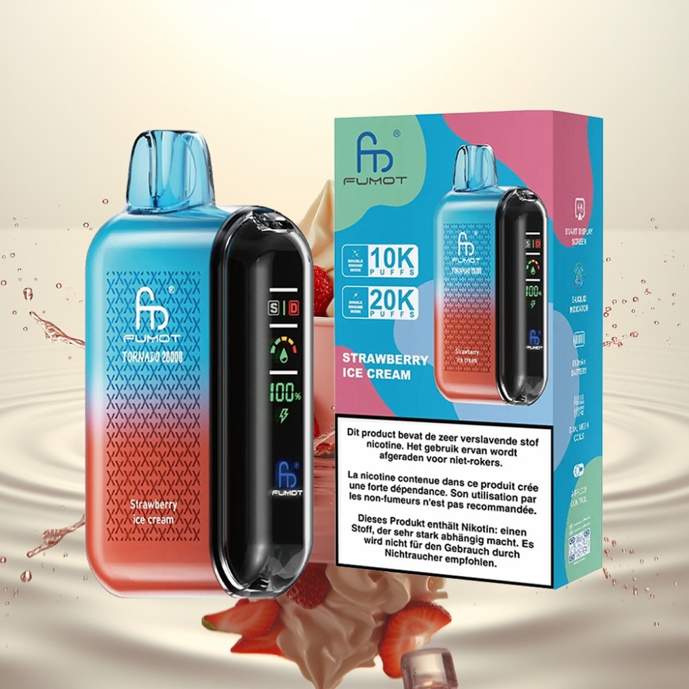 Fumot Tornado 20000 Puffs Dual Mesh 20ml 850mAh Φράουλα Παγωτό
