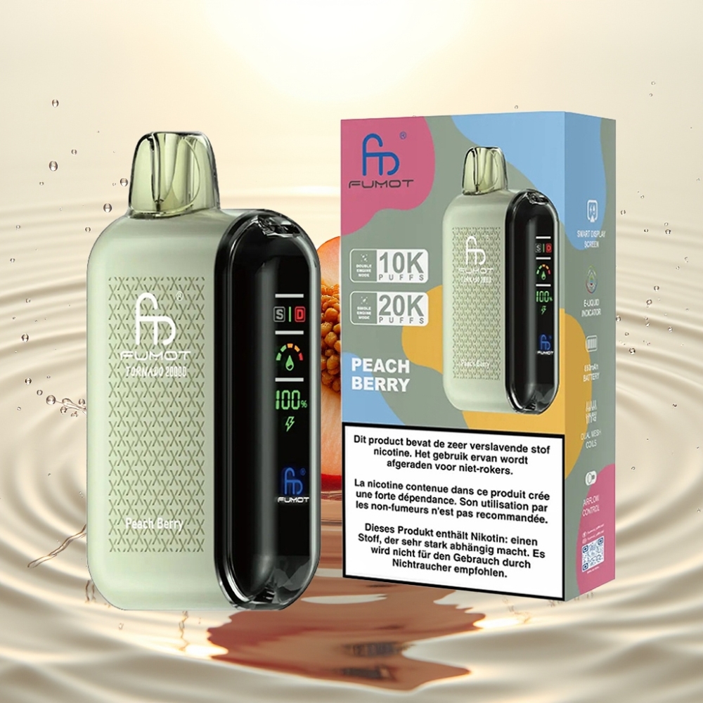 Fumot Tornado 20000 Puffs Dual Mesh 20ml 850mAh Ροδάκινο-Mούρο