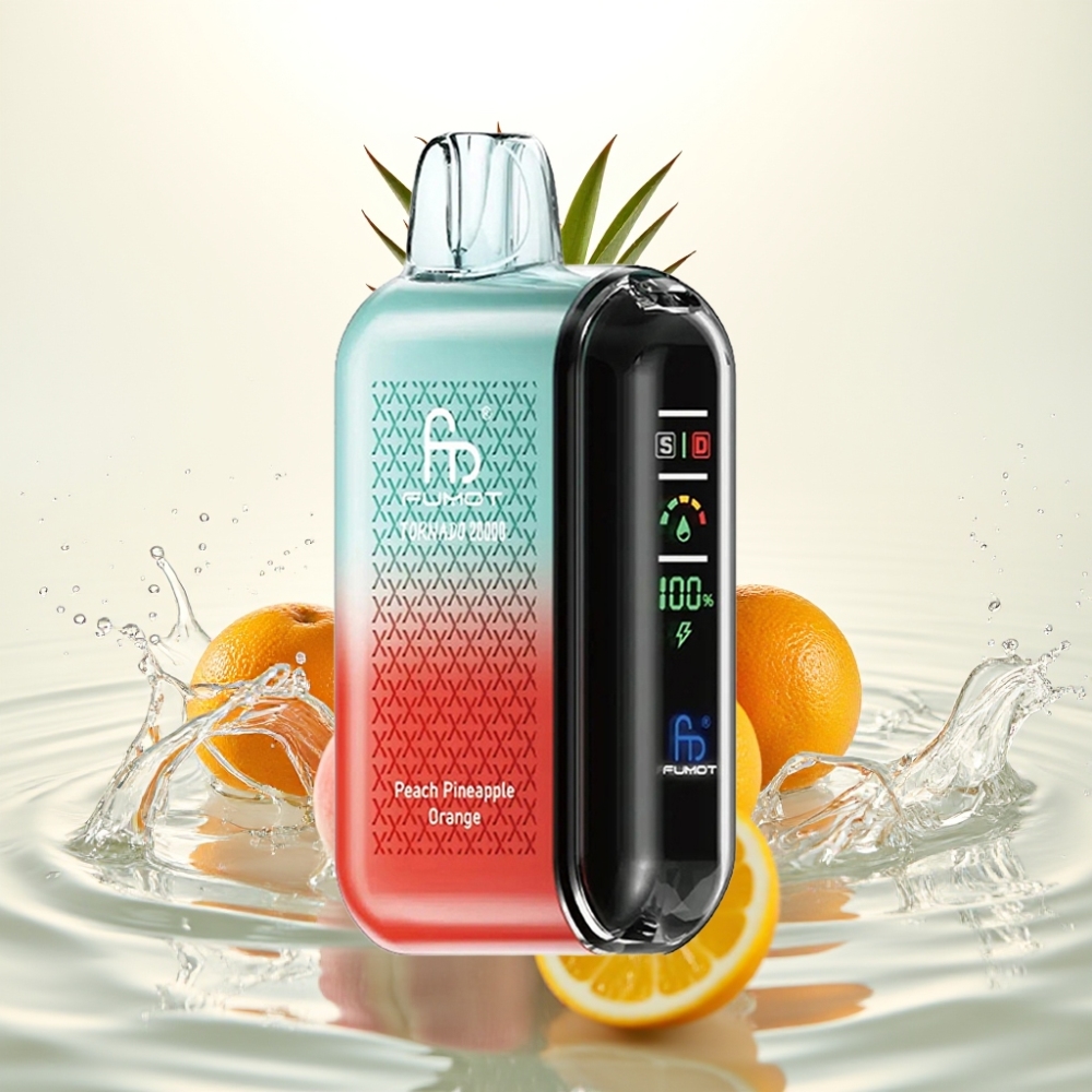 Fumot Tornado 20000 Puffs Dual Mesh 20ml 850mAh Smart Airflow 2% Ροδάκινο Ανανάς Πορτοκάλι