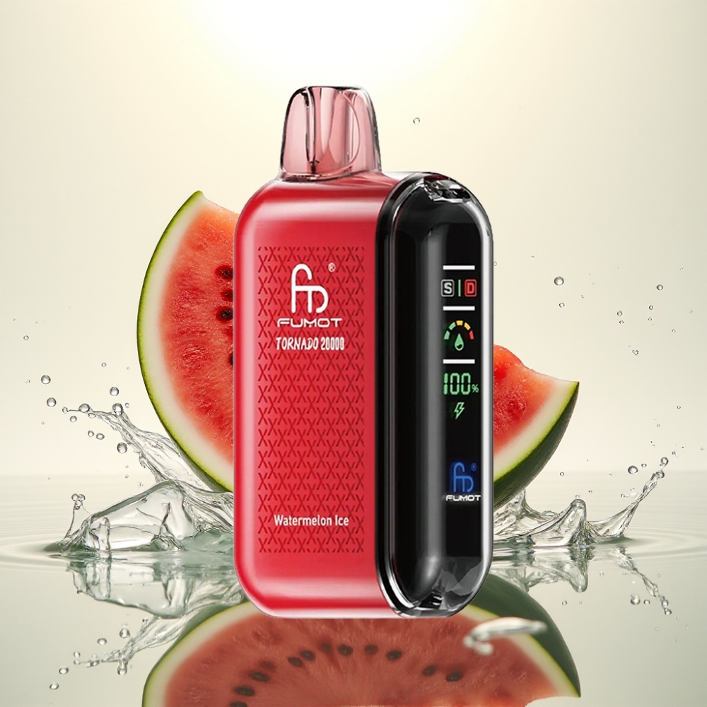 Fumot Tornado 20000 Puffs Dual Mesh 20ml 850mAh Smart Display 2% Karpouzi Pagoto