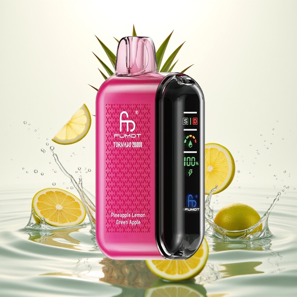 Fumot Tornado 20000 Puffs Dual Mesh 20ml 850mAh Smart Display Ananas Lemoni Prasino Milo
