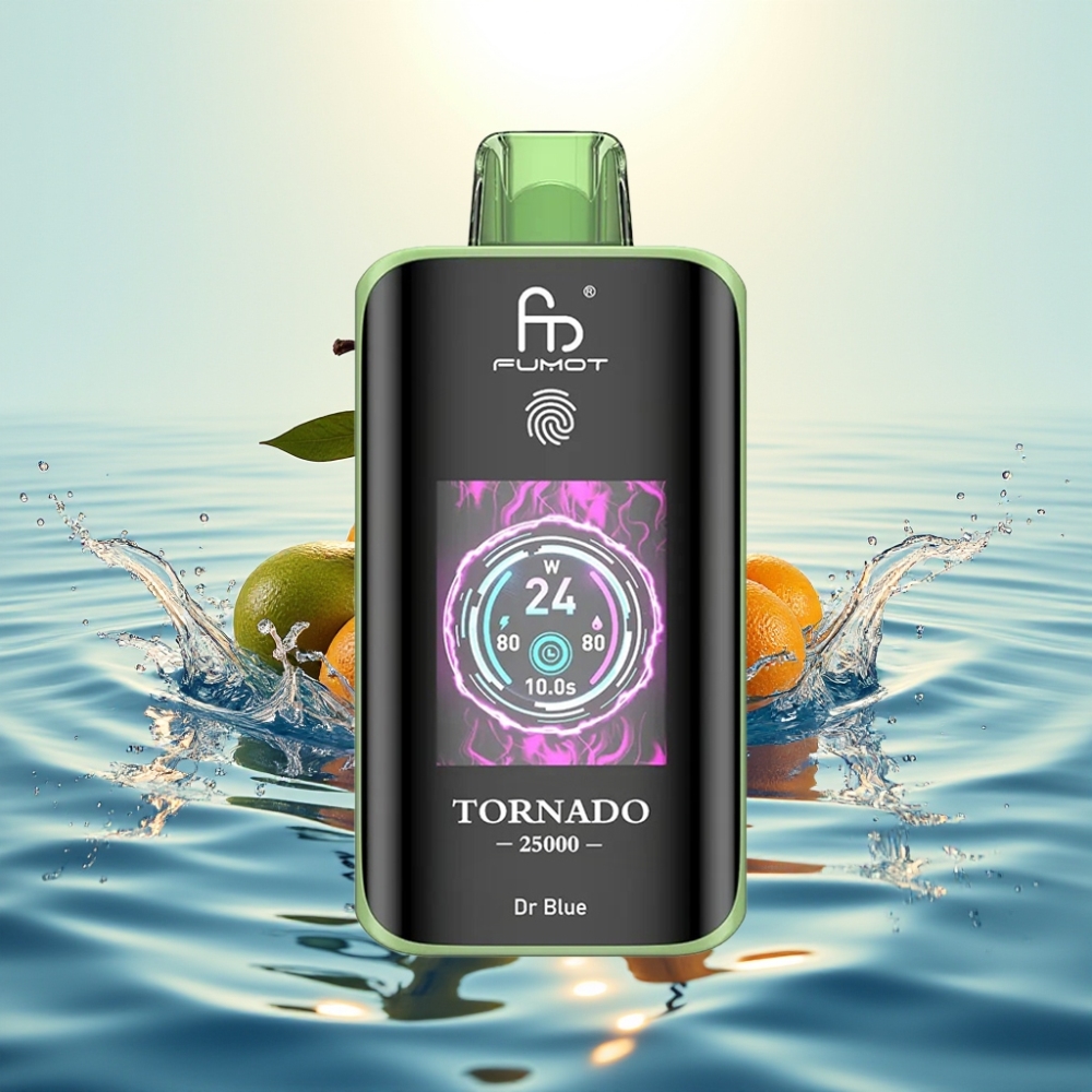 Fumot Tornado 25000 Puffs HD Screen 700mAh 20ml 0/2%/3%/5% Nicotine Type-C Dr Blue (Κύανος)