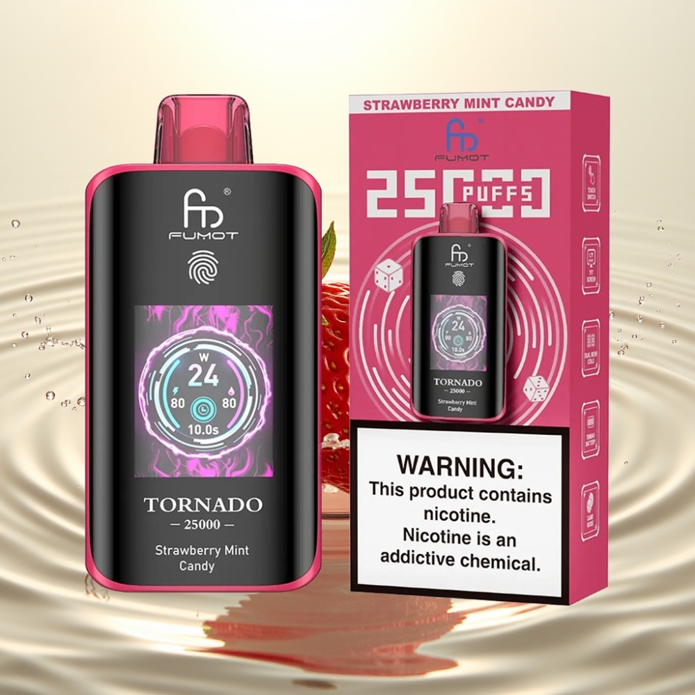 Fumot Tornado 25000 Puffs HD Screen 700mAh 20ml Φράουλα Μέντα Καραμέλα