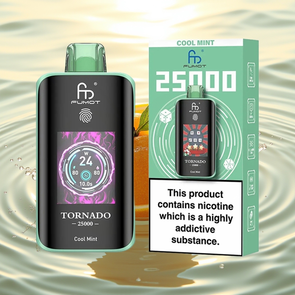 Fumot Tornado 25000 Puffs HD Screen 700mAh 20ml Ψυκτική Μέντα