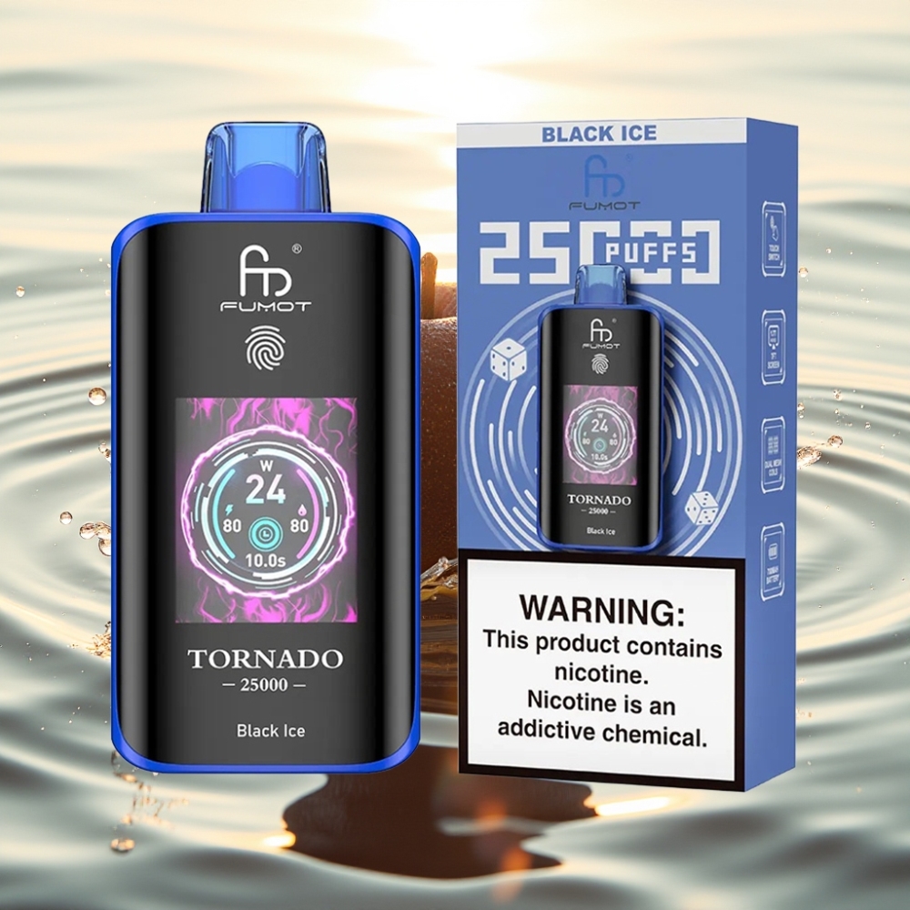 Fumot Tornado 25000 Puffs HD Screen 700mAh 20ml Μαύρος Πάγος