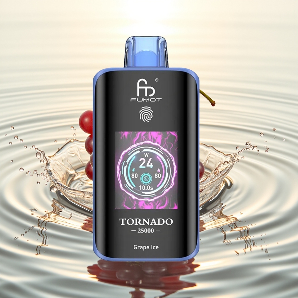 Fumot Tornado 25000 Puffs HD Screen 700mAh 20ml Grape Ice (Σταφύλι Πάγο)