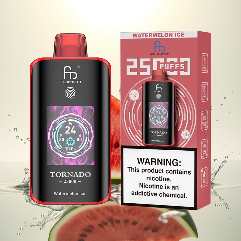 Fumot Tornado 25000 Puffs HD Screen 700mAh 20ml Karpouzi Pagoto