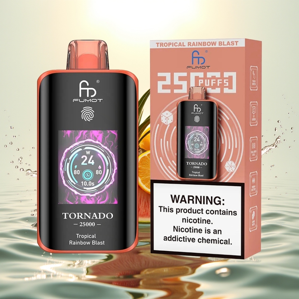 Fumot Tornado 25000 Puffs HD Screen 700mAh 20ml Tropical Rainbow Blast (Τροπική Ουράνια Έκρηξη)