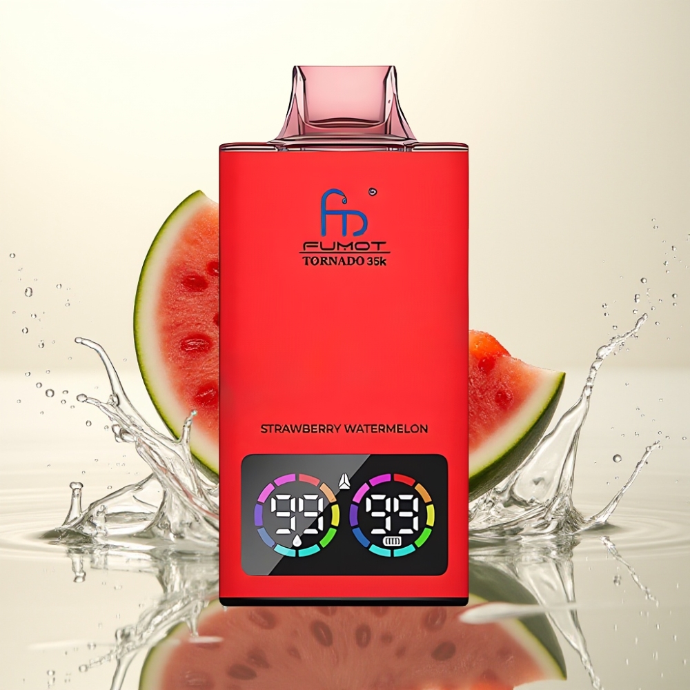 Fumot Tornado 35000 Διπλό Πλέγμα RGB Γρήγορη Φόρτιση Φράουλα Καρπούζι