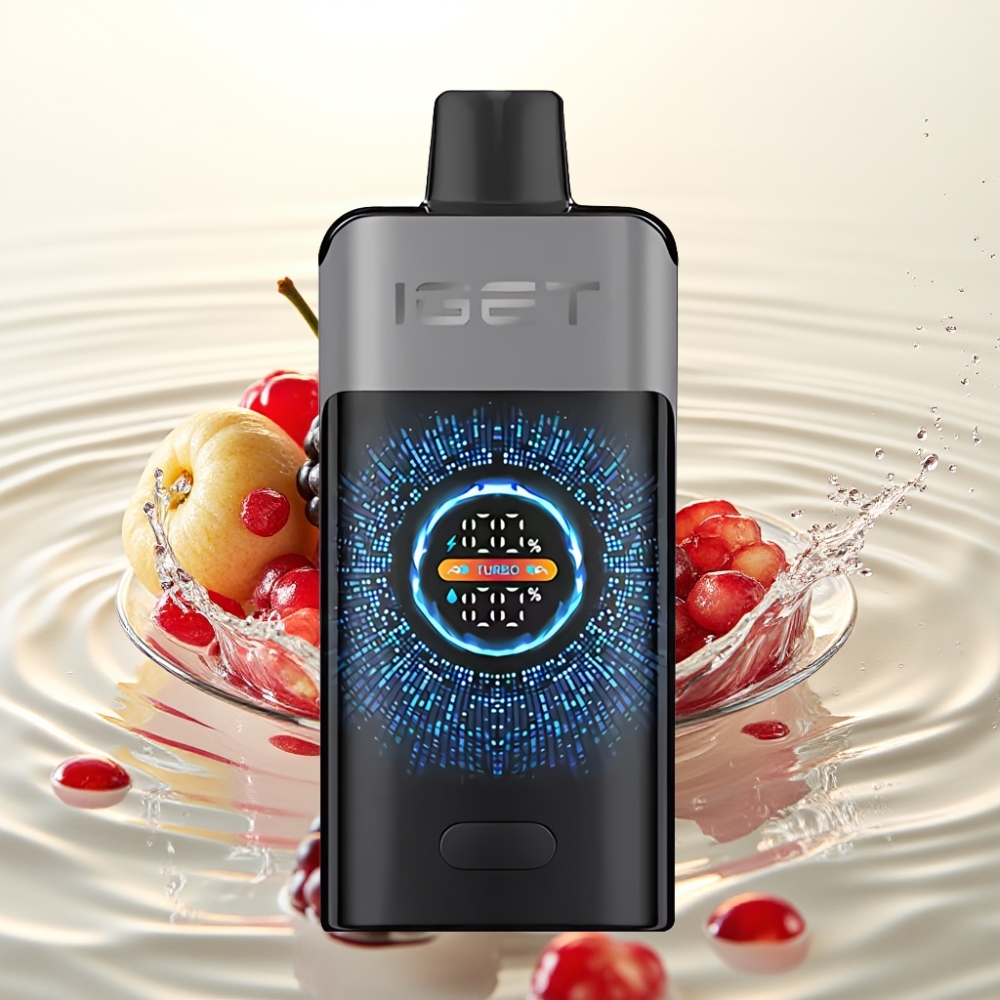 IGET ONE 12000 Puffs 2700mAh 0.6ohm Dual Mesh Μάυρο Βατόμουρο Κεράσι Ρόδι