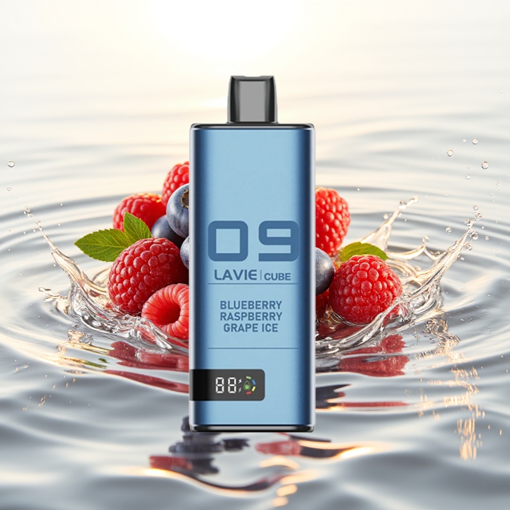 Lavie Cube 20000 Puffs 28ML 5% Type C Βατόμουρο Ροδάκινο Παγωμένο Σταφύλι