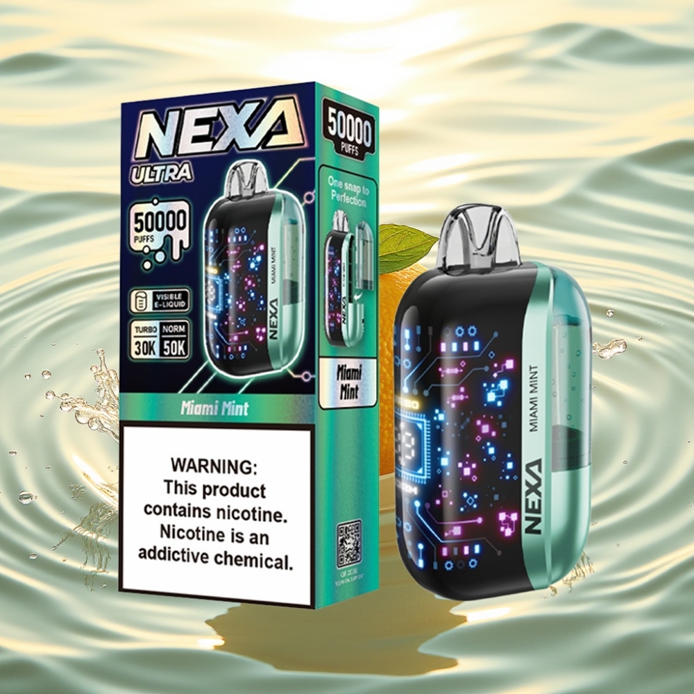NEXA Ultra 50000 Puffs 20ml 5% Miami Menta 3D Curved Screen Type-C
