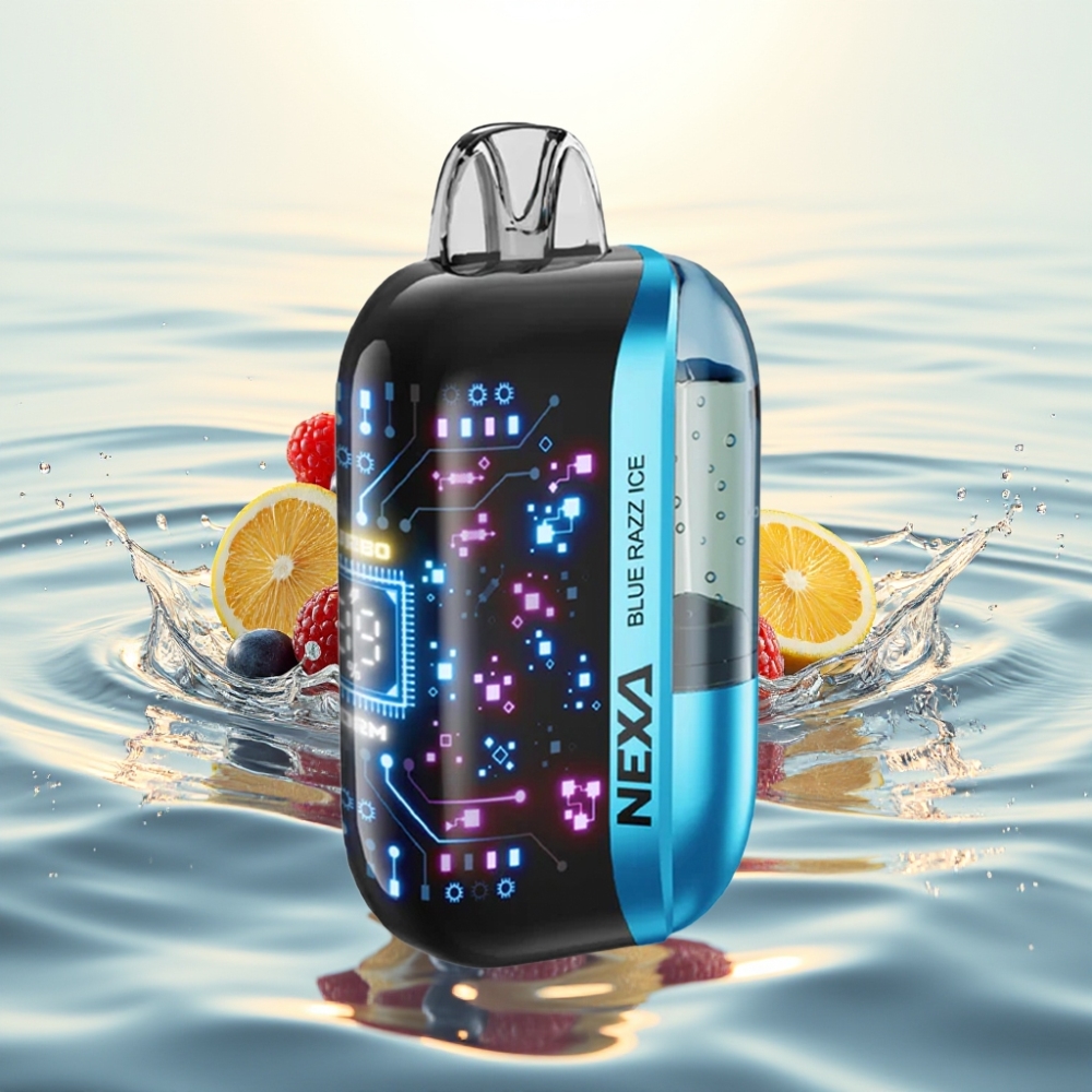 NEXA Ultra 50K 20ml 800mAh 5% 0.9ohm Dual Mesh 3D Screen Type-C Μπλε Razz Πάγο