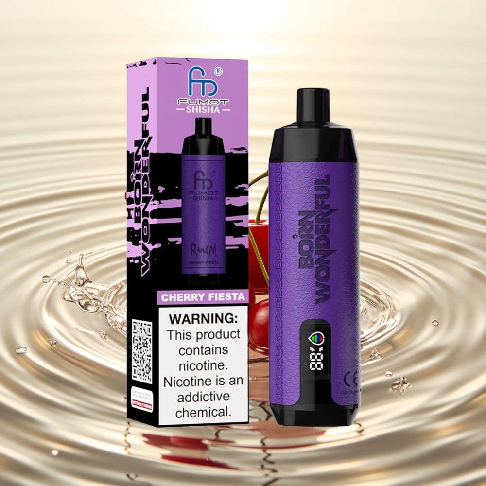 RandM Fumot Shisha 10000 Puffs 18ml Έτοιμο Υγρό 850 mAh Μπαταρία 0.6ohm Πλέγμα Cherry Γιορτή