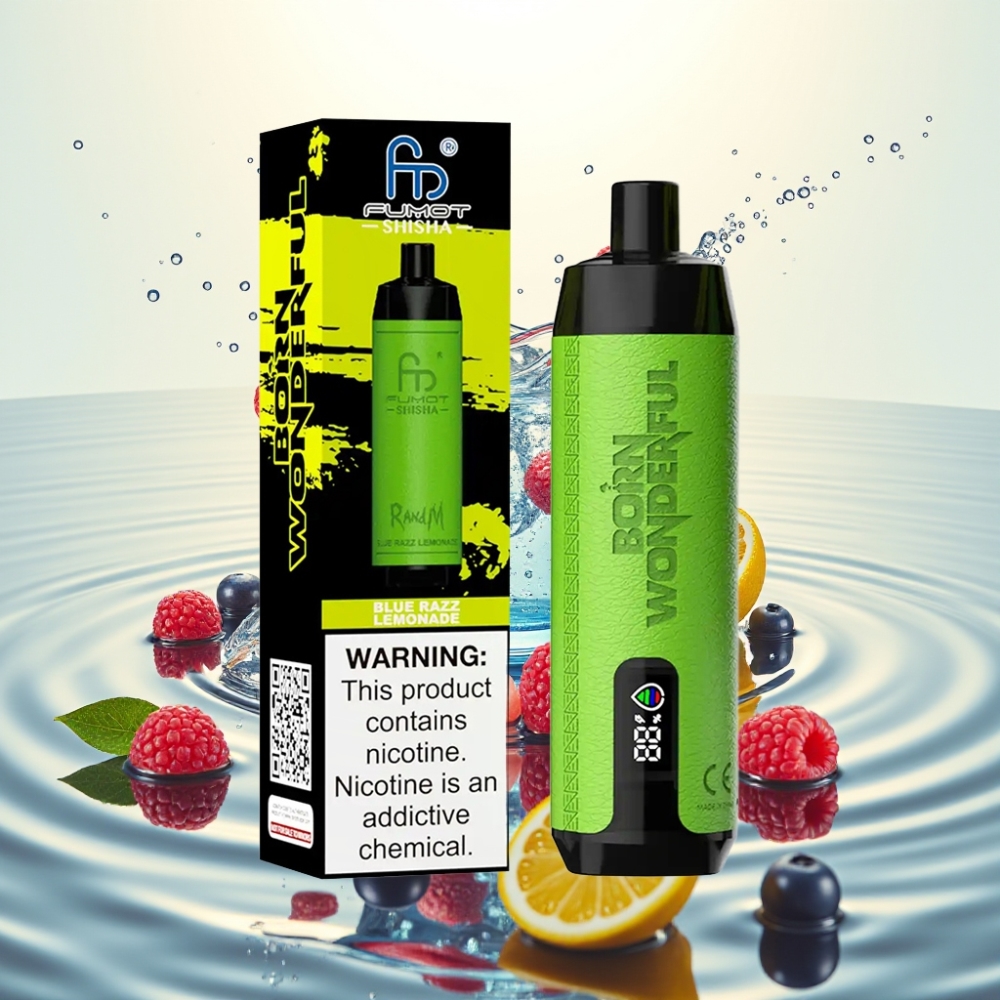 RandM Fumot Shisha 10000 Puffs 18ml 850mAh 0.6ohm Type-C 0.5% Μπλε Ραζ Λεμονάδα