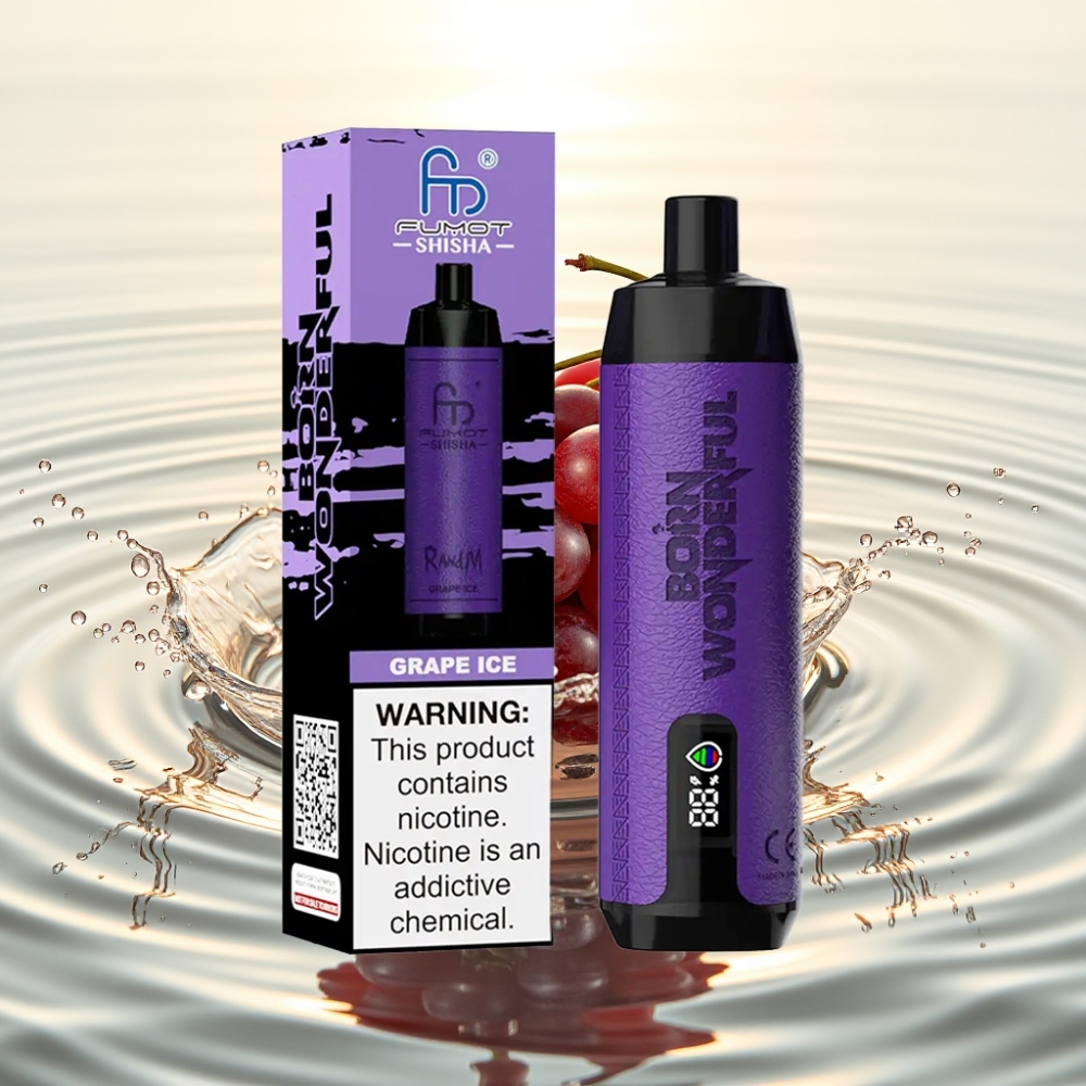 RandM Fumot Shisha 10000 Puffs 18ml 850mAh 0.6ohm Type-C 0.5% Σταφύλι Πάγος