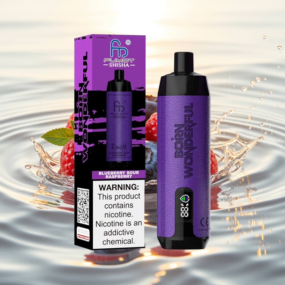 RandM Fumot Shisha 10000 Puffs 18ml Τύπος-C 0.5% Νικοτίνη Μπλε Βατόμουρο Ξινή Σμέουρα