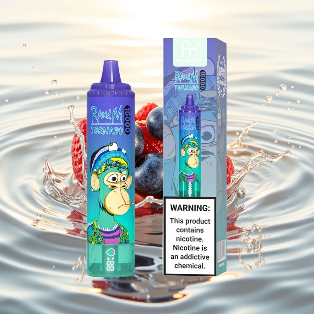 Fumot RandM Tornado 15000 Puffs 25ml 850mAh Mesh 0.9Ω Type-C LCD Φράουλα με Πάγο