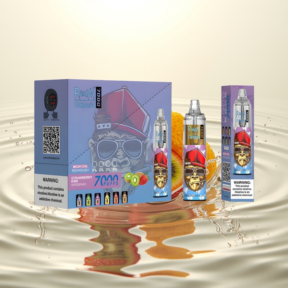 Fumot Tornado 7000 Puffs 14ML 850MAH Mesh Type-C RGB Air-Adjustable Φράουλα-Ακτινίδιο
