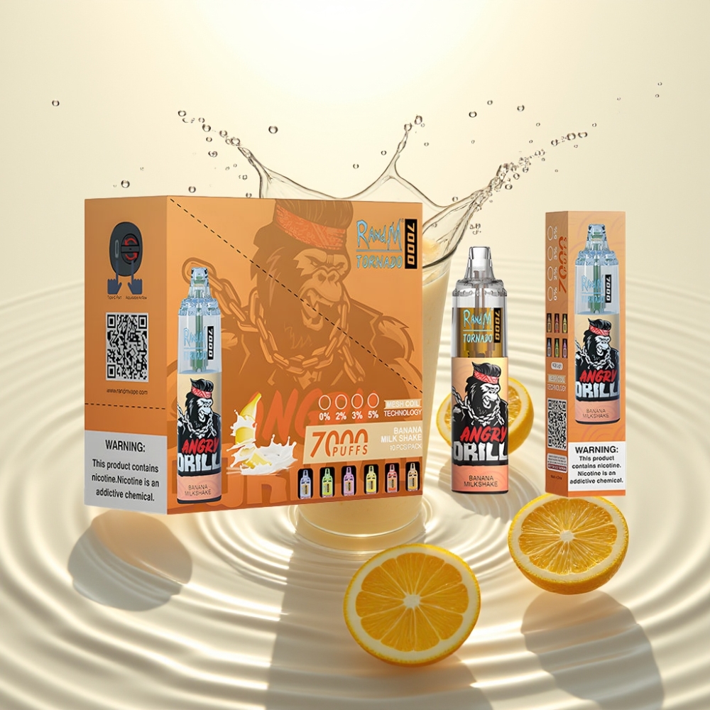 Fumot Tornado 7000 Puffs 14ML 850MAH Mesh Type-C RGB Air-Adjustable Μπανάνα Milkshake