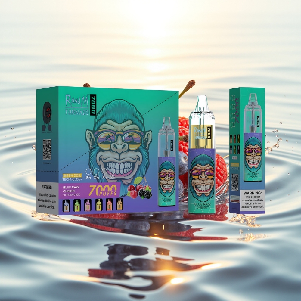Fumot Tornado 7000 Puffs 14ML 850MAH Mesh Type-C RGB Αιθέρια Κεράσι (Blue Razz Cherry)