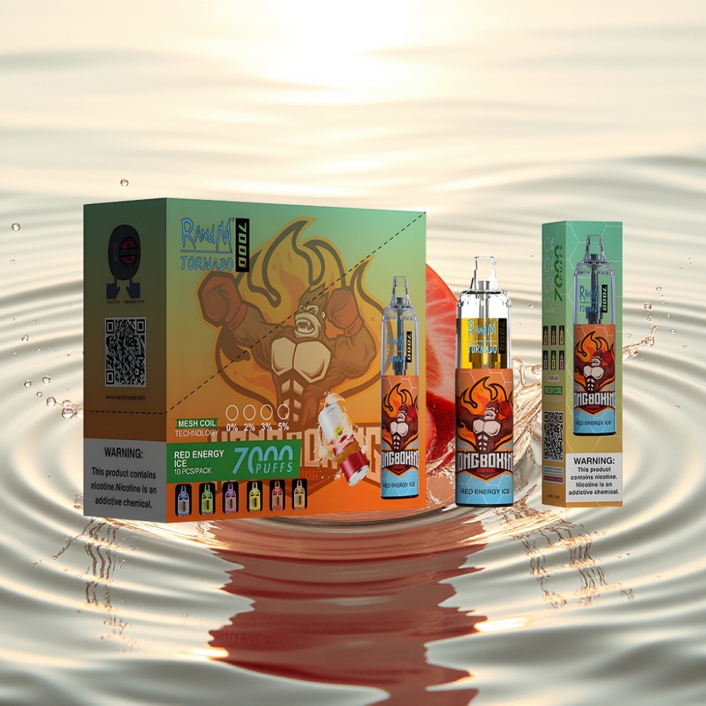 Fumot Tornado 7000 Puffs 14ML Mesh Type-C RGB Air-Adjustable Κόκκινη Ενέργεια Πάγος
