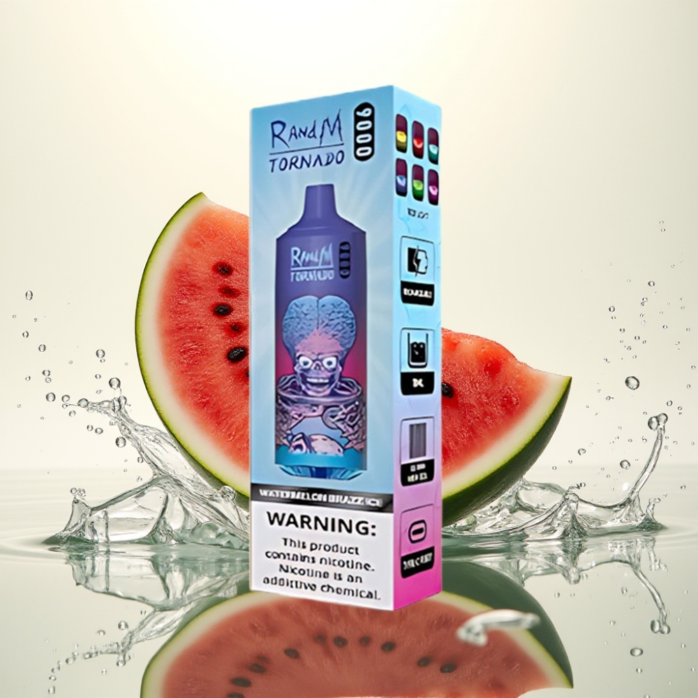 RandM Tornado 9000 Puffs 850mAh 18mL Mesh RGB 54 Καρπούζι Brazz Ice
