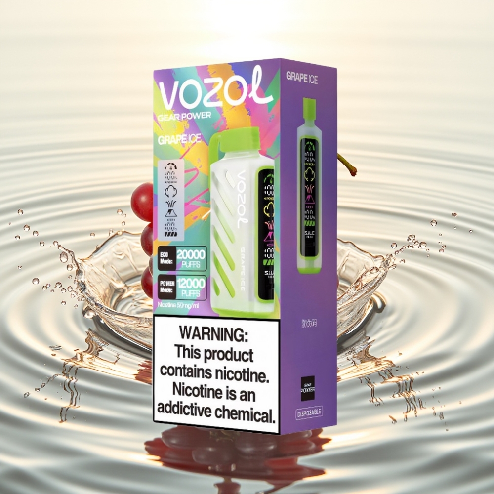 VOZOL Gear Power 20000 Puffs S.i.L.C. Tech Dual Mesh Coil 20mL 5% Σταφύλι Πάγος