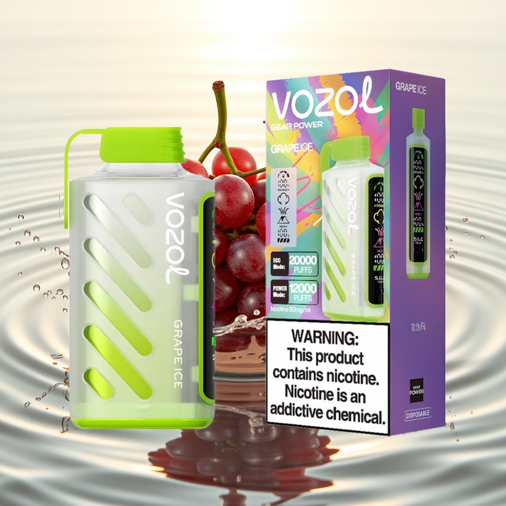 VOZOL Gear Power 20000 Puffs S.i.L.C. Tech Dual Mesh Coil 20mL 5% Σταφύλι Πάγος