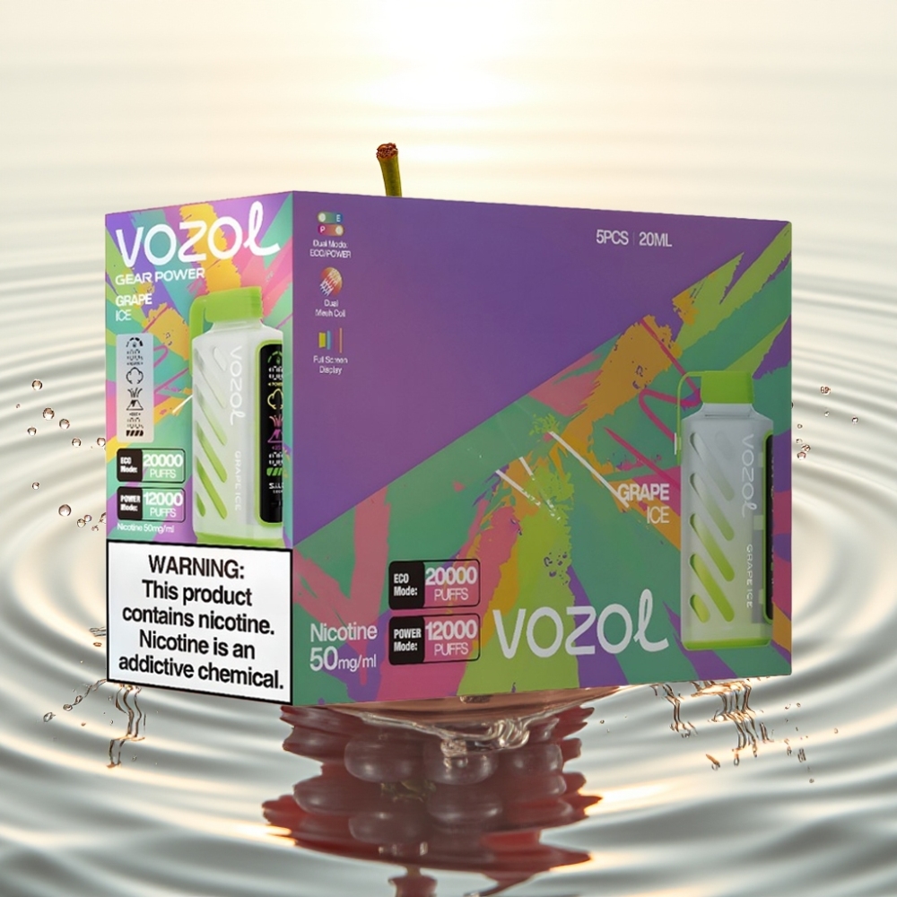 VOZOL Gear Power 20000 Puffs S.i.L.C. Tech Dual Mesh Coil 20mL 5% Σταφύλι Πάγος