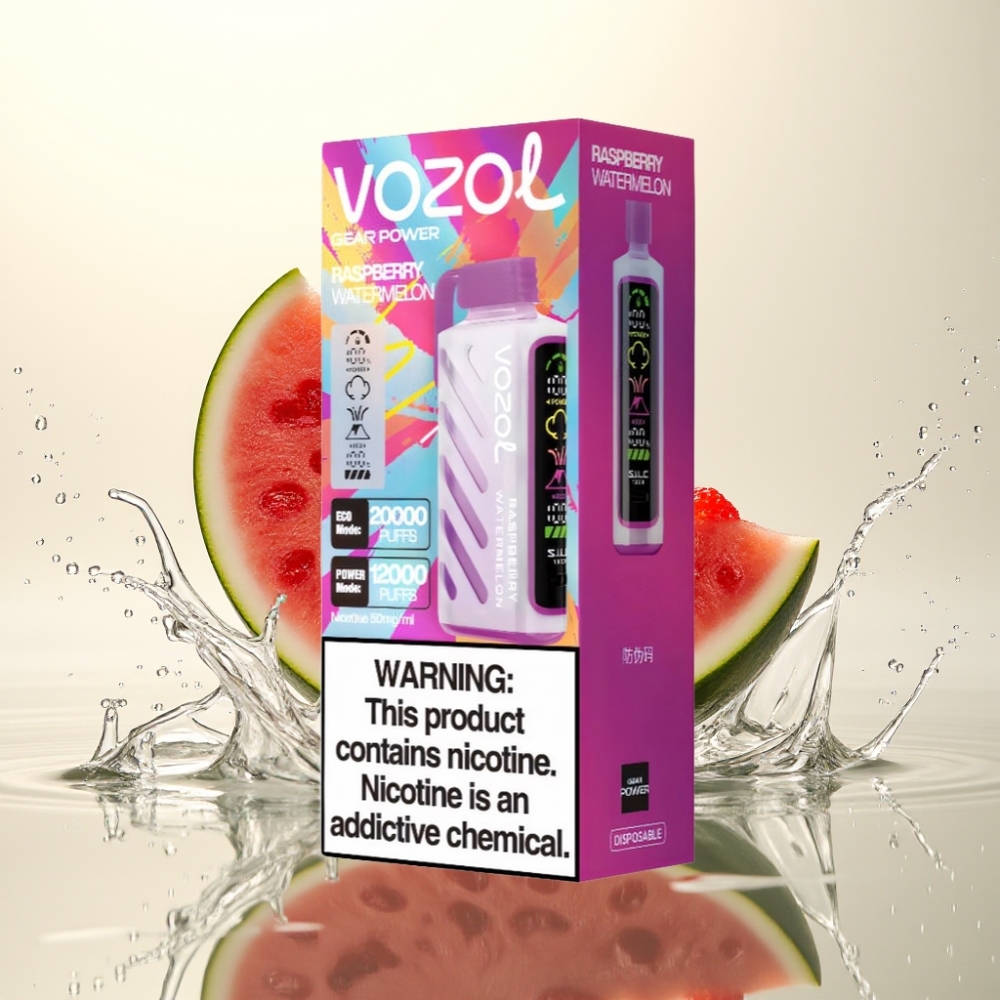VOZOL Gear Power 20000 Puffs S.i.L.C. Tech Dual Mesh Coil 20mL 5% Φράουλα Καρπούζι