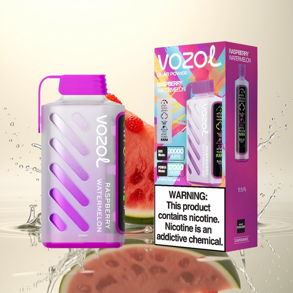 VOZOL Gear Power 20000 Puffs S.i.L.C. Tech Dual Mesh Coil 20mL 5% Φράουλα Καρπούζι