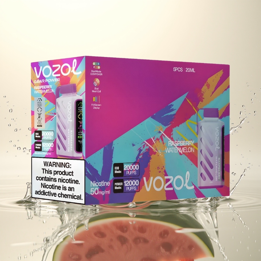 VOZOL Gear Power 20000 Puffs S.i.L.C. Tech Dual Mesh Coil 20mL 5% Φράουλα Καρπούζι