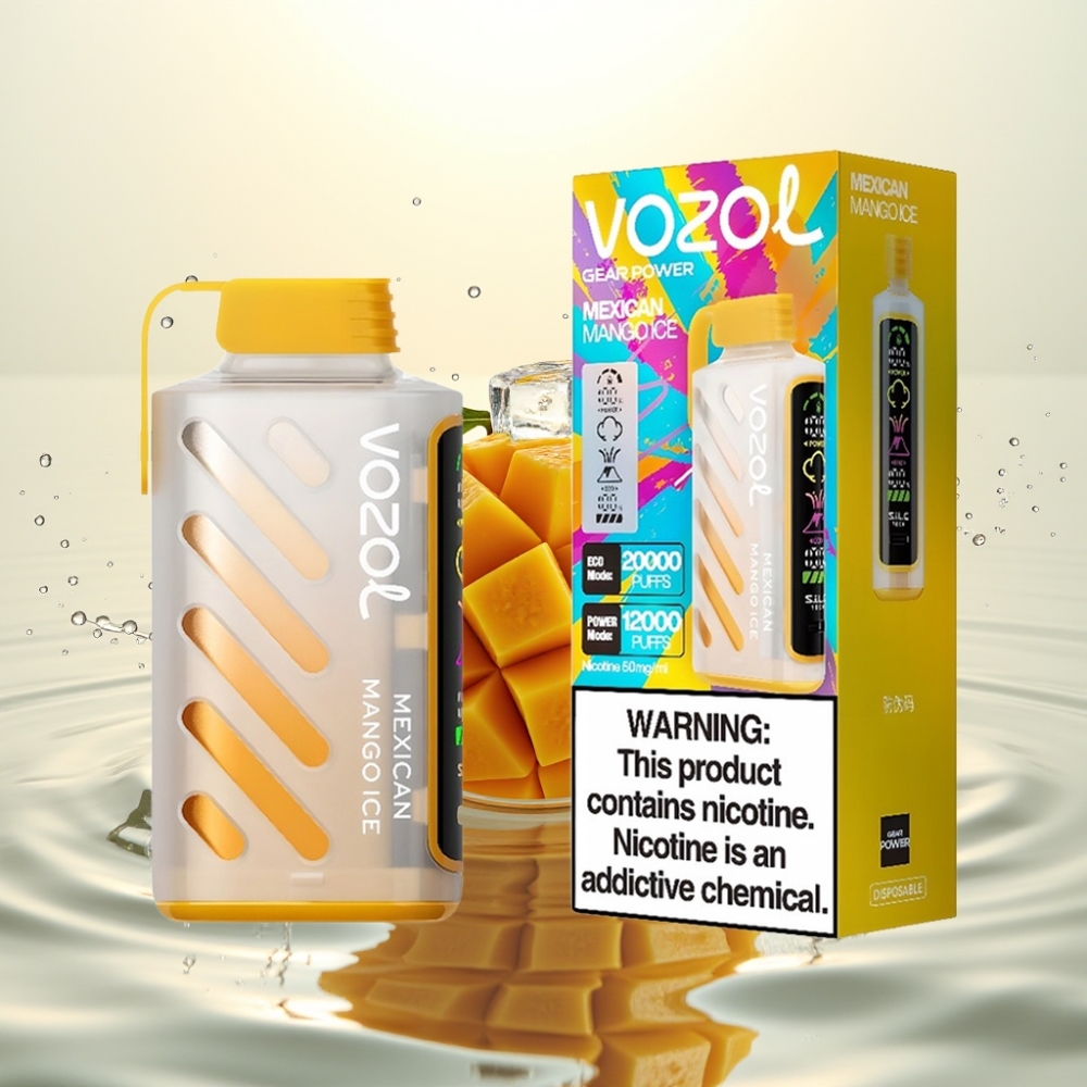 VOZOL Gear Power 20000 Puffs S.i.L.C. Tech Dual Mesh Coil 20mL 5% Μεξικανικό Μάνγκο Ice