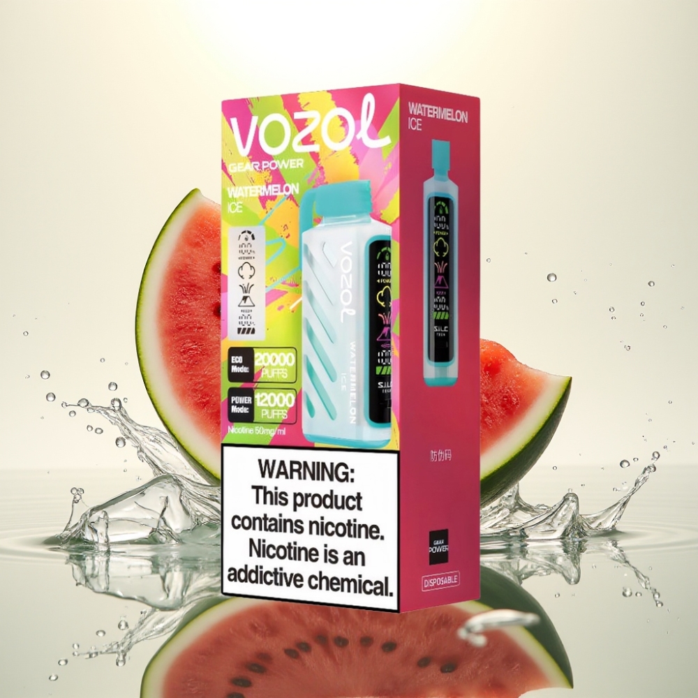 VOZOL Gear Power 20000 Puffs S.i.L.C. Tech Dual Mesh Coil Full Screen Display 20mL 5% Καρπούζι Πάγος