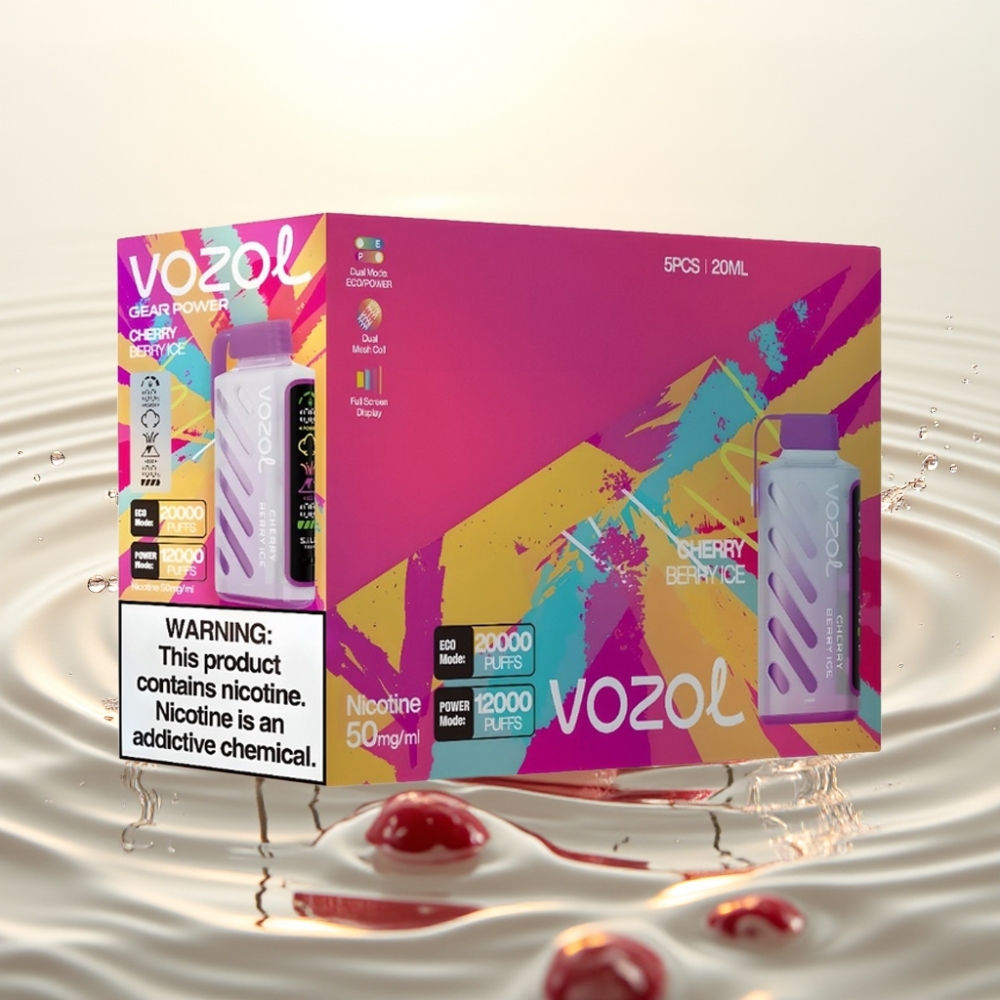 VOZOL Gear Power 20000 Puffs S.i.L.C. Tech Dual Mesh Full Screen 20mL 5% Κεράσι Μούρο Πάγος