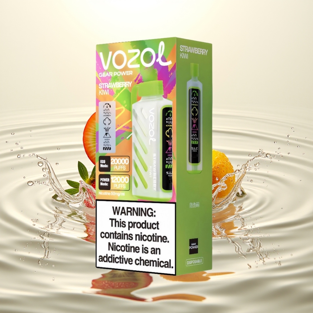 VOZOL Gear Power 20000 Puffs S.i.L.C. Tech Dual Mesh Full Screen Display Φράουλα Κιβί