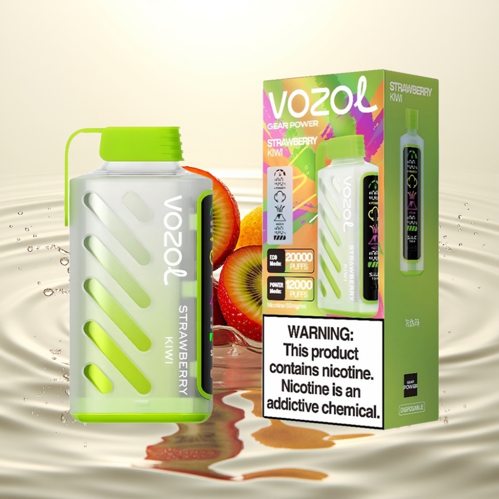 VOZOL Gear Power 20000 Puffs S.i.L.C. Tech Dual Mesh Full Screen Display Φράουλα Κιβί