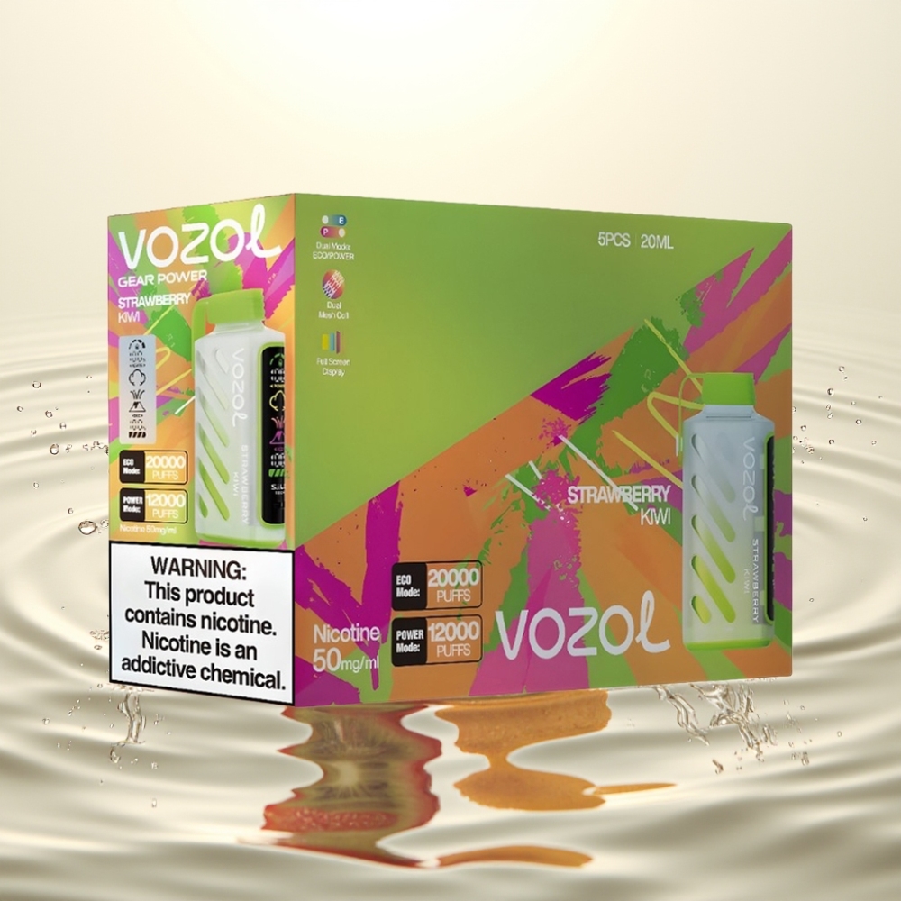 VOZOL Gear Power 20000 Puffs S.i.L.C. Tech Dual Mesh Full Screen Display Φράουλα Κιβί